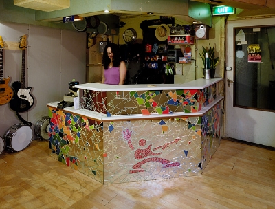 mosaic reception desk
