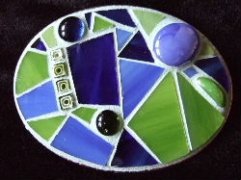 green and blue glass, 91 x 67 mm