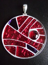silver mosaic pendant